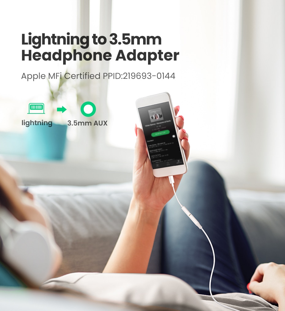 Lightning to 3.5 mm Headphone Adapter for iPhone